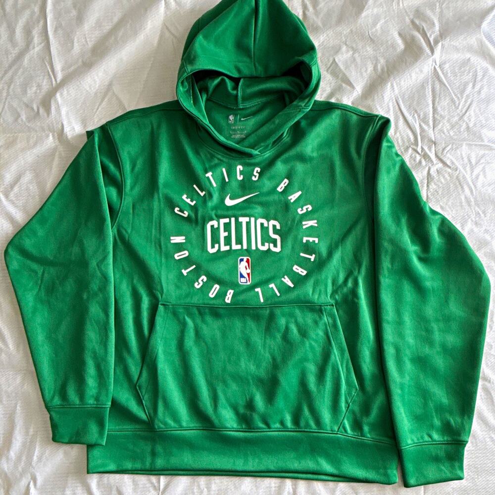 Nike NBA Boston Celtics Dri-FIT Green Pullover Hoodie Sweatshirt Size M